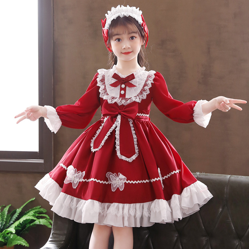Girls Lolita dress spring and autumn 2022 new children's lolita skirt Lolita Western style princess skirt