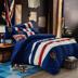 Châu Âu và Mỹ cá tính thời trang của Anh giường huy hiệu vải bông denim giường bông chăn bốn bộ - Bộ đồ giường bốn mảnh bộ chăn ga gối đệm Bộ đồ giường bốn mảnh