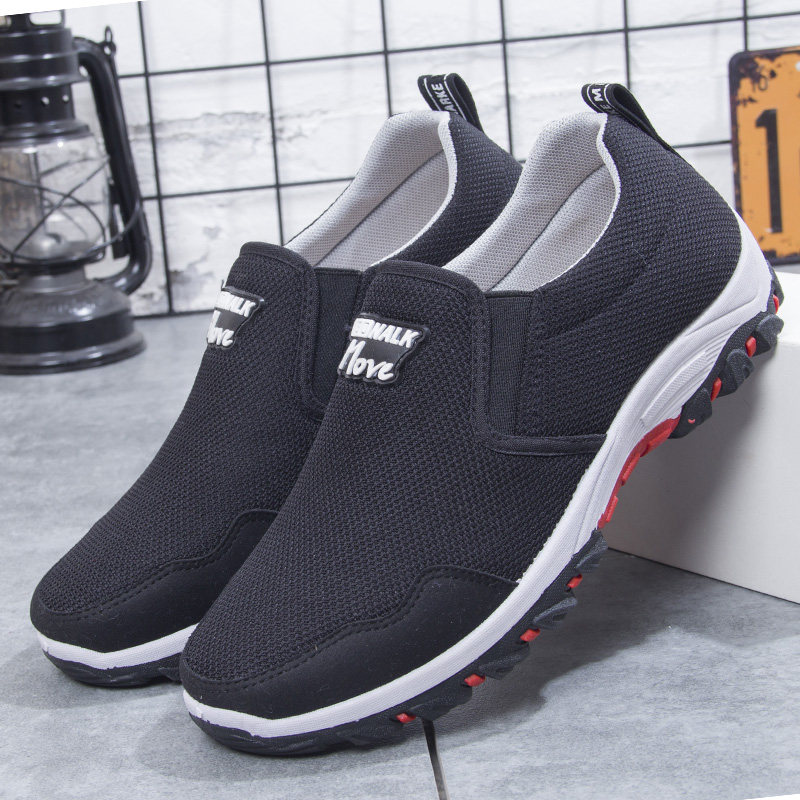 Middle-aged men's shoes Old Beijing Bushoes men's shoes men's 2022 new worksites wear workshoes One foot pedal Dad shoes