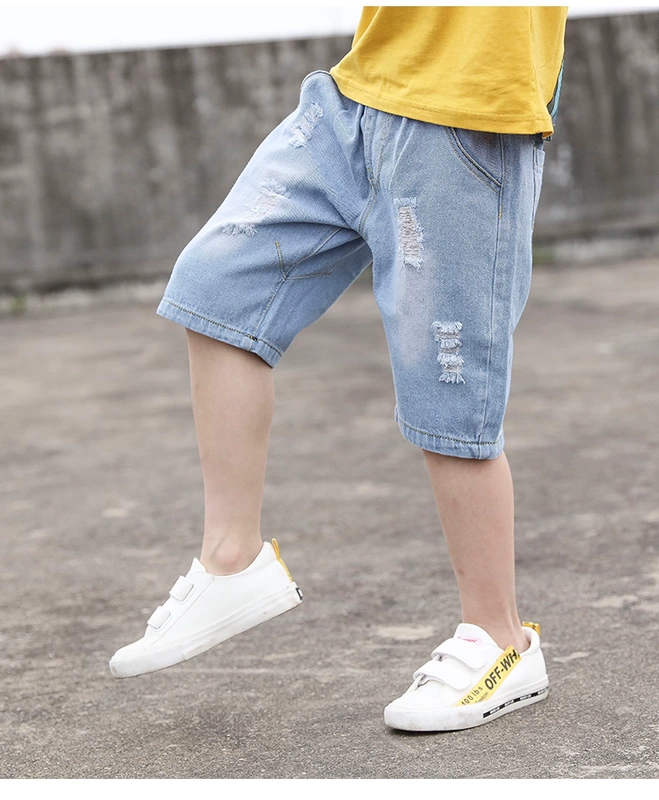 Quần short bé trai 2019 cho trẻ em mới 5 chiếc quần mùa hè trong quần trẻ em lớn phần mỏng lỗ rộng - Quần đồ trẻ em