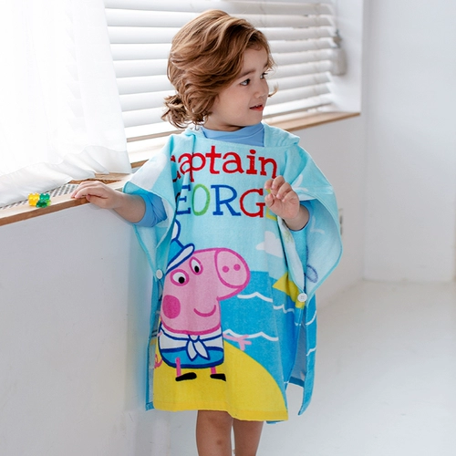 Качественная мультяшная детская детская шапочка с капюшоном, пляжное банное полотенце, длинный банный халат, 2-11 лет