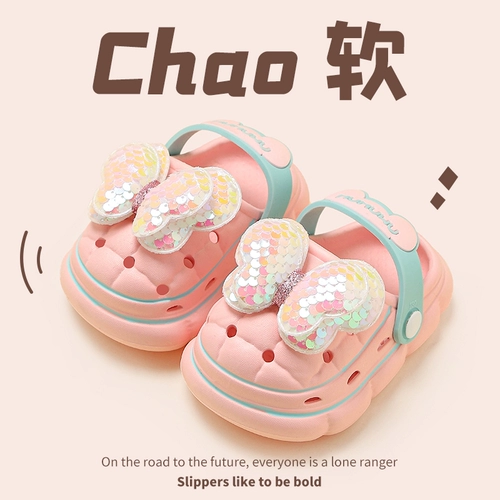 Детская обувь, летние милые сандалии для раннего возраста, нескользящие тапочки для принцессы