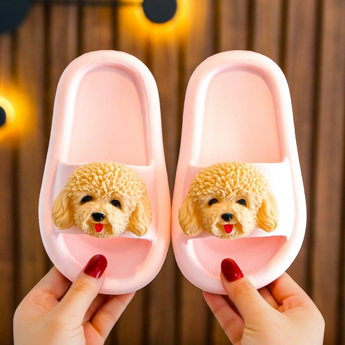 Детские тапочки, нескользящая обувь, мультяшные милые слайдеры, мягкая подошва, семейный стиль, подходит для подростков