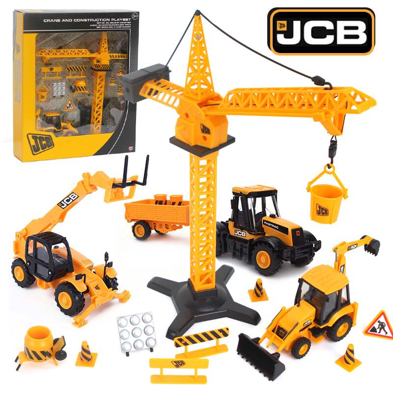 JCB Engineering Vehicle Combined Set Excavator Hanging Truck Lifting Truck Toy