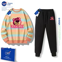 Желтые и синие полосы+черные брюки (весна и осень)