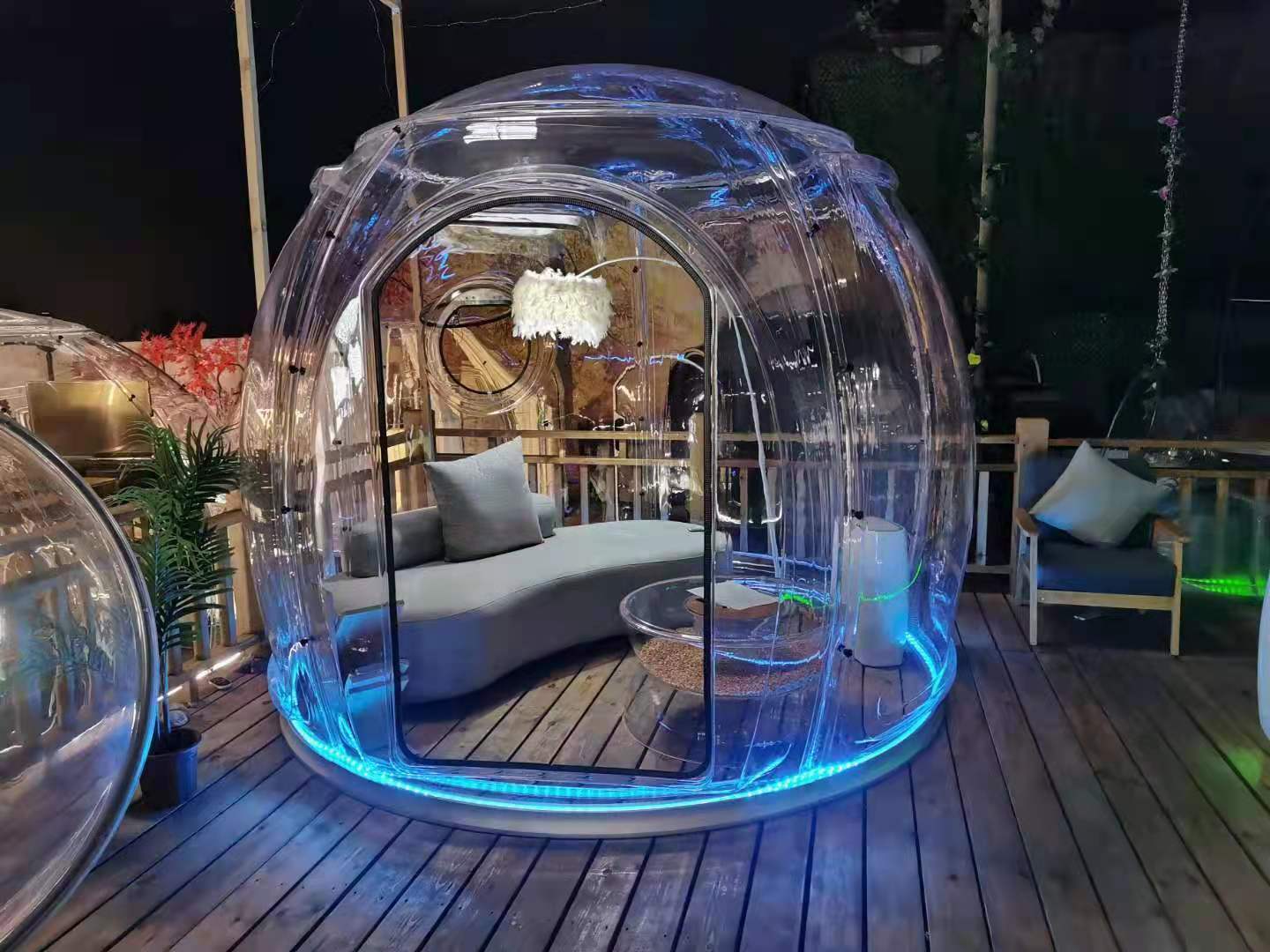 StarHill Room Red Bubble House Wedding Place Live Room Transparent Tent Room Camping Hotel Endurance Board