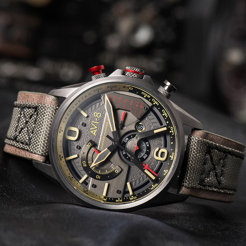 British Avi8 Imported Pilot Watch Trendy Large Dial Calendar Luminous Waterproof Quartz Men's Watch 4056