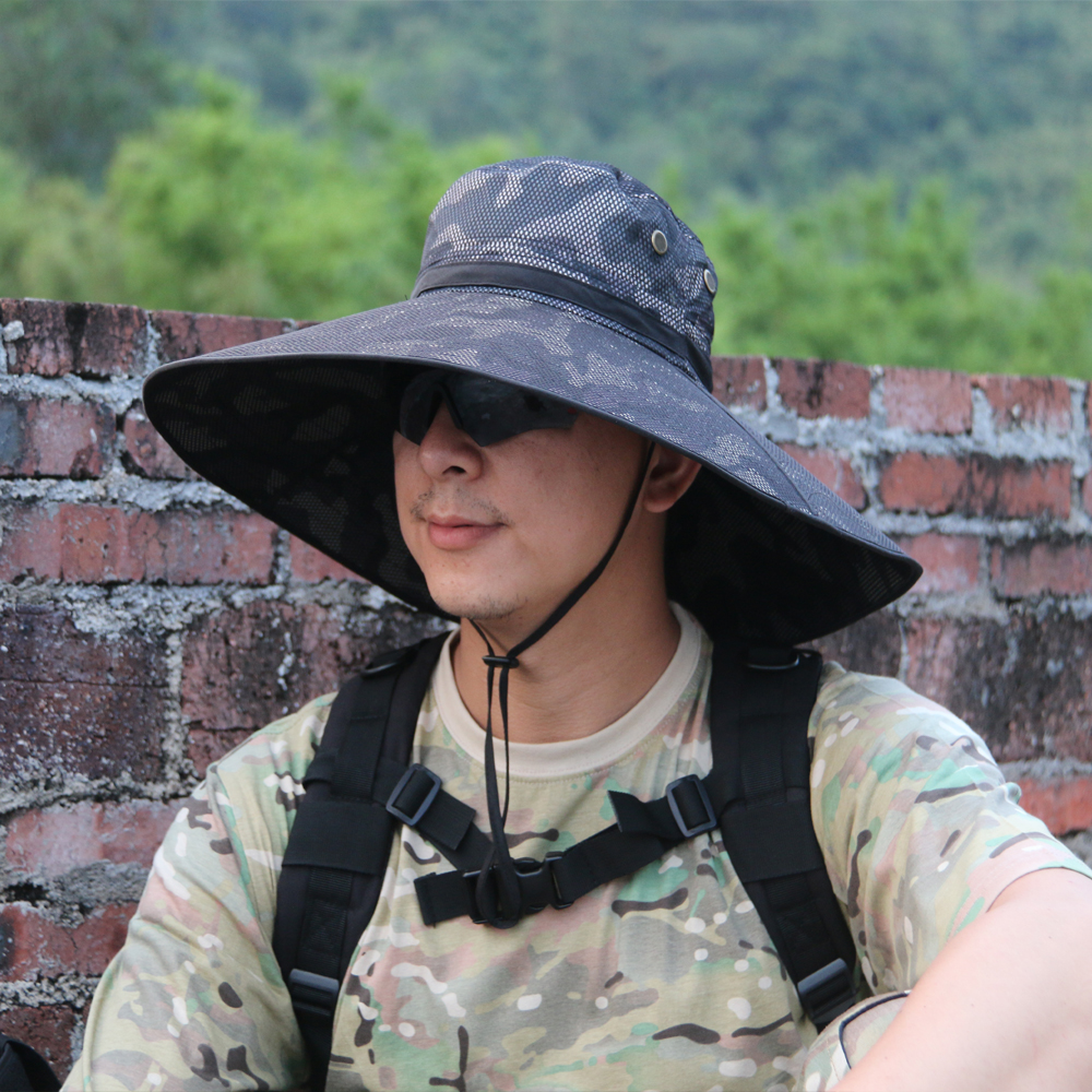 Dyi Camping Sun Hat Anti UV Sun Protection Hat Outdoor Sun Hat Large Hat Brim Fishing Cap Breathable Fisherman Hat