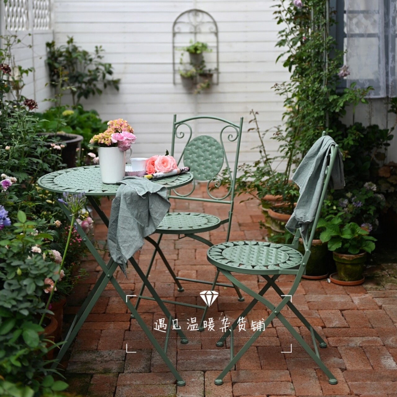 Balcony Table And Chairs Three Sets Leisure Folding Outdoor Patio Iron Art Terrace Table And Chairs Combined Modern Interior Small Tea Table