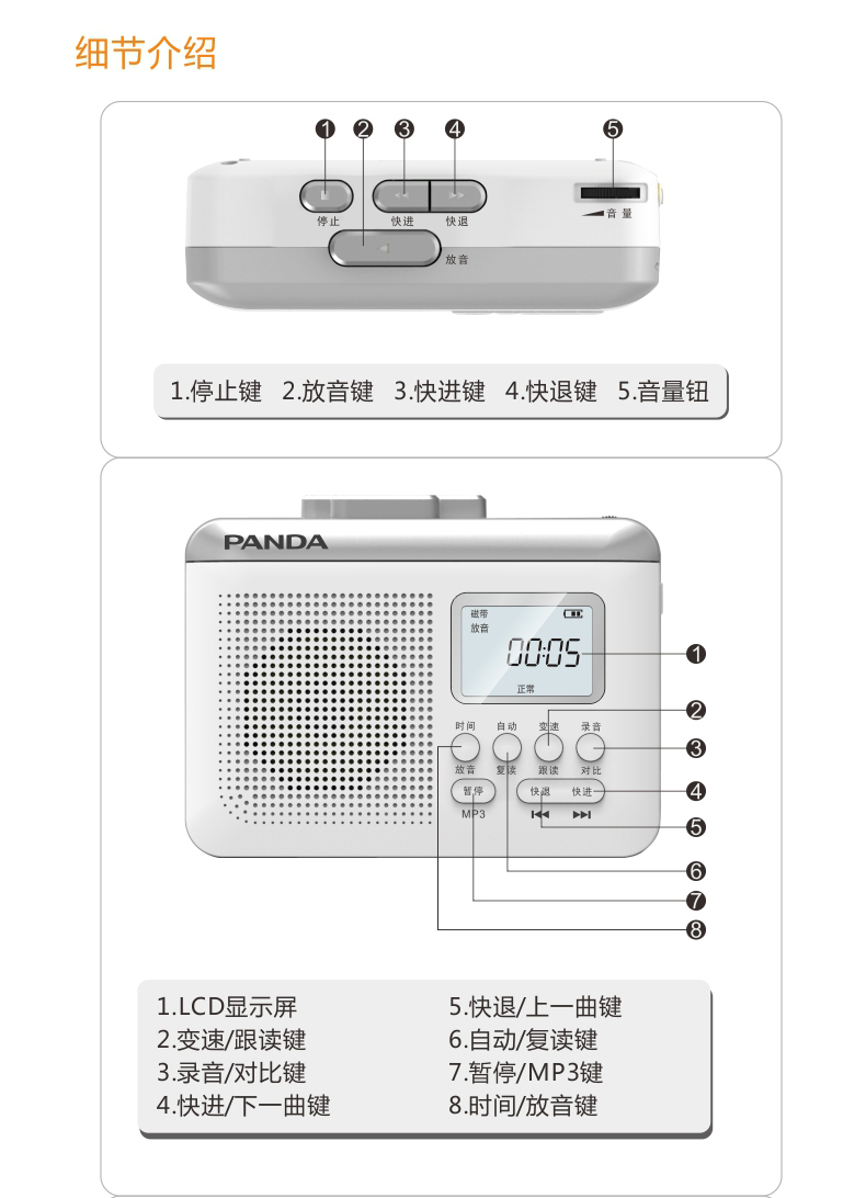 máy nghe nhạc spotify PANDA / Panda F-381 Repeater Băng ổ đĩa tiếng Anh Máy học tiếng Anh Học sinh học tiếng Anh Walkman Recorder có thể sạc lại Trình phát giảng dạy nhỏ băng phiên âm MP3 - Máy nghe nhạc mp3