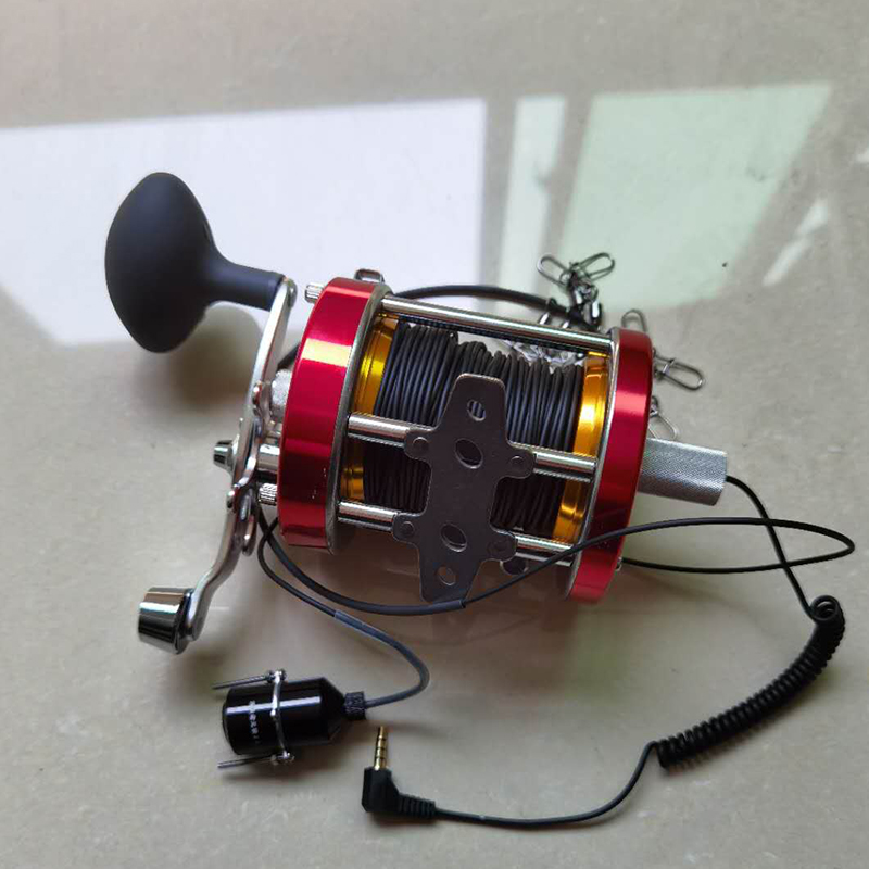 Visual anchor fish finder fishing line wheel drum Mingyang M9000 type all-metal modified slotted high-speed electric slip ring