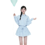 ELEVEN SLEEP Синяя рубашка, комплект, юбка, японские и корейские