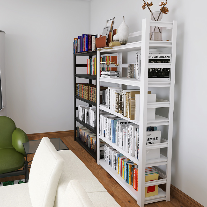 Bewell Simple Bookshelf Home Children's Iron Floor Shelf Modern Simple Book Living Room Reading Storage