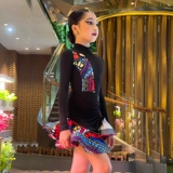 Conny Latin Dance Costume 2025 Dance Dress New Spring и Summer Internet Practity Practice Flound Girls Set Professional