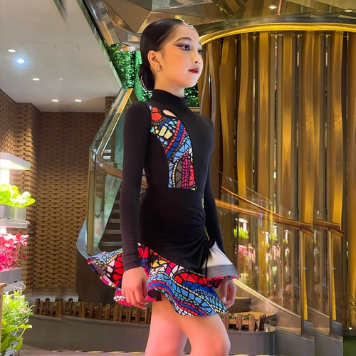 Conny Latin Dance Costume 2025 Dance Dress New Spring и Summer Internet Practity Practice Flound Girls Set Professional