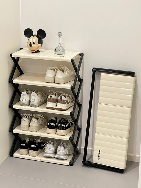 Home entrance door folding shoe rack simple door multi-layer large capacity 2025 new shoe cabinet storage artifact rack