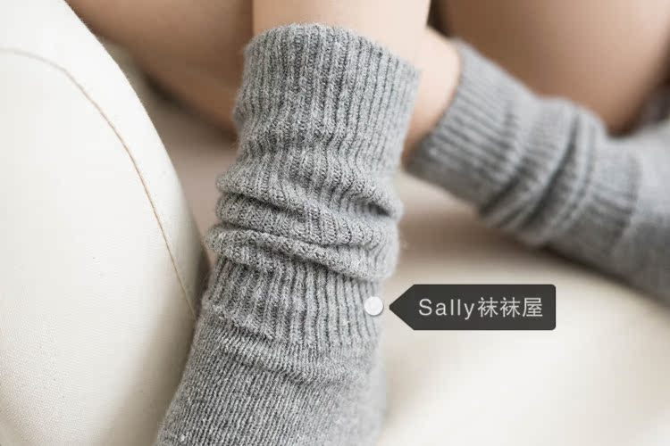 Mùa thu và mùa đông mặt bích dày cashmere màu rắn vớ vớ len nữ vớ Nhật Bản vớ vớ retro dày vớ vớ thổ cẩm