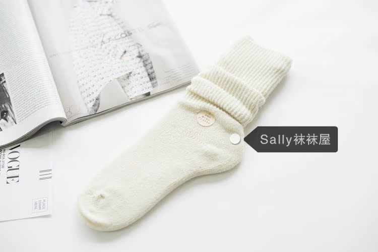 Mùa thu và mùa đông mặt bích dày cashmere màu rắn vớ vớ len nữ vớ Nhật Bản vớ vớ retro dày vớ vớ thổ cẩm