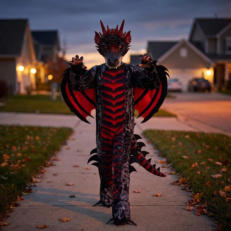 Halloween Horror Costume Kidsren's Jurassic Dinosaur Costume Devil Dragon Cosplay Role-Playing Stage Costume Halloween Horror Costume Kidsren's Jurassic Dinosaur Costume Devil Dragon Cosplay Role-Playing Stage Costume