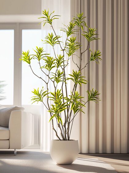 Artificial Green Plant Lily Bamboo Indoor Living Room Large Floor-Standing Ornament Fake Tree High-End Bionic Plant Tree Landscaping