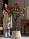 High-End Rose Camellia Floor-Standing Decorative Flowers, Simulated High-End Living Room Plastic Fake Flowers, Fake Trees and Green Plants