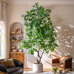 Large Artificial Green Plant Horsewood Tree for Indoor and Outdoor Decoration, Living Room Showcase Landscaping, High-End Natural Look
