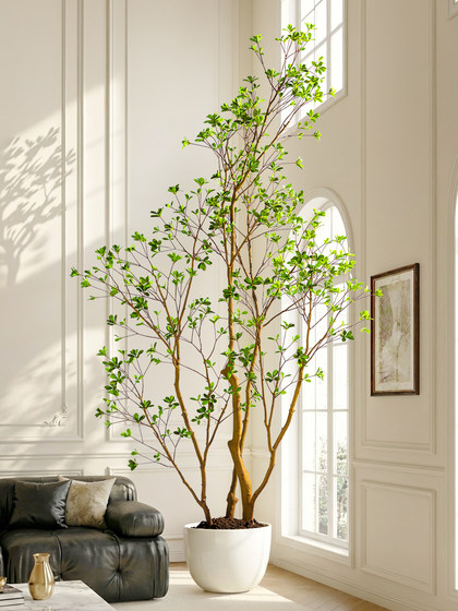 Artificial Horsewood Tree, Large Artificial Banyan Tree, Indoor and Outdoor Azalea, Floor-Standing Simple Decorative Green Plant Landscaping