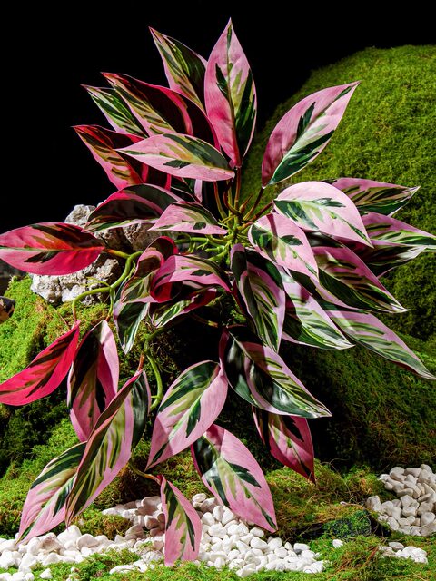 Artificial Green Plants, Green Fake Grass Bunches, Plastic Money Grass for Flower Arrangements, Decorative Landscaping, Fake Leaf Ferns