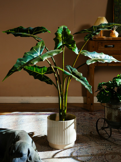 2026 new product Salian Alocasia large simulated artificial tree decoration green plant bionic plant indoor living room landscaping ornaments