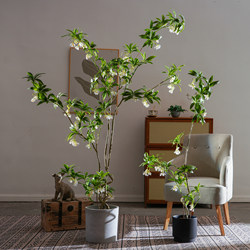 Exquisite Artificial Water Stone Banyan Tree, Fake Plant, Fake Flower Tree, Green Plant, Indoor Living Room Landscaping, Floor-Standing Decorative Ornament