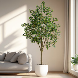 Simulated Banyan Tree, High-End Bionic Green Plant for Landscaping and Decoration, Indoor Living Room Artificial Tree, High-End Light Luxury Floor-Standing Plant Ornament