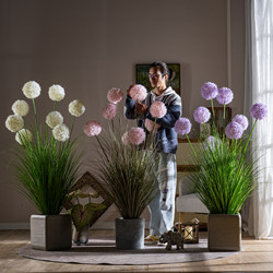 Artificial Hydrangea Reed Grass Green Plant Landscaping Bionic Fake Flower Arrangement Fake Tree Indoor Living Room Floor-Standing Decoration