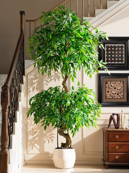 Artificial Green Plant Climbing Banyan Tree Fake Tree Bionic Plant Happiness Tree Indoor Living Room Floor-Standing Potted Plant Landscape Decoration