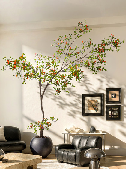 High-End Artificial Green Plants, Island Spring Flowers, Fake Flower Trees, Indoor Window Display Floor-Standing Artificial Flower Decorations, Light Luxury Floor-Standing Ornaments