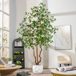 High-End Artificial Island Spring Flowers, Fake Flowers, Artificial Plants for Indoor Decoration, Floor-Standing Ornaments, Simple Plants in New Chinese Style