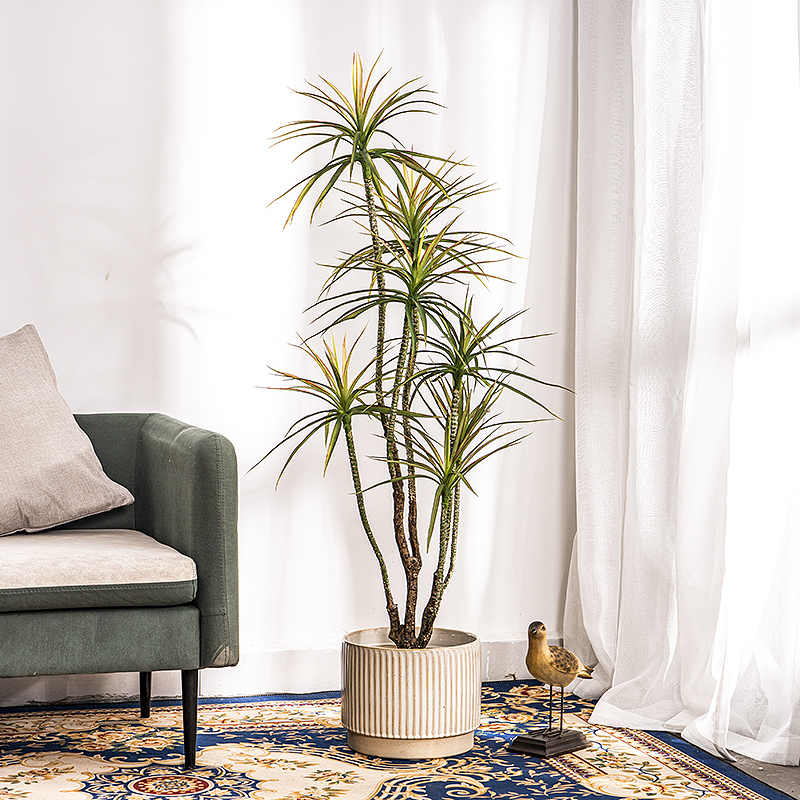 Nordic Emulation Plant Dragon Blood Tree Potted Millennium Wood Green Planting Fake Tree Bonsai Indoor Living-room Live-in Decoration Swing Decoration