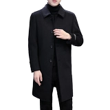 Двусторонное длинное модное пальто для мальчиков, демисезонная шерстяная кашемировая куртка для отдыха, увеличенная толщина