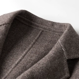 Мужское короткое осеннее шерстяное пальто, кашемировая куртка для отдыха, большой размер, оверсайз