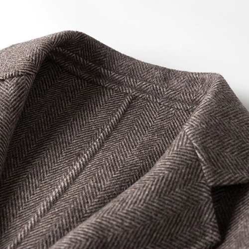 Мужское короткое осеннее шерстяное пальто, кашемировая куртка для отдыха, большой размер, оверсайз