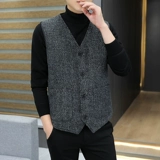 Зимнее двусторонное пальто для мальчиков, длинный утепленный пиджак классического кроя, шерстяной вкладыш с пухом, куртка