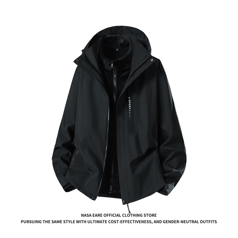 Nasab-Eare Men's Jacket 2026 New Windproof and Waterproof Three-In-One Outdoor Sports Mountaineering Jacket