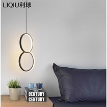 Bedside chandelier Personality simple ring Nordic bar stall Atmospheric long line Modern restaurant Balcony Kitchen small chandelier