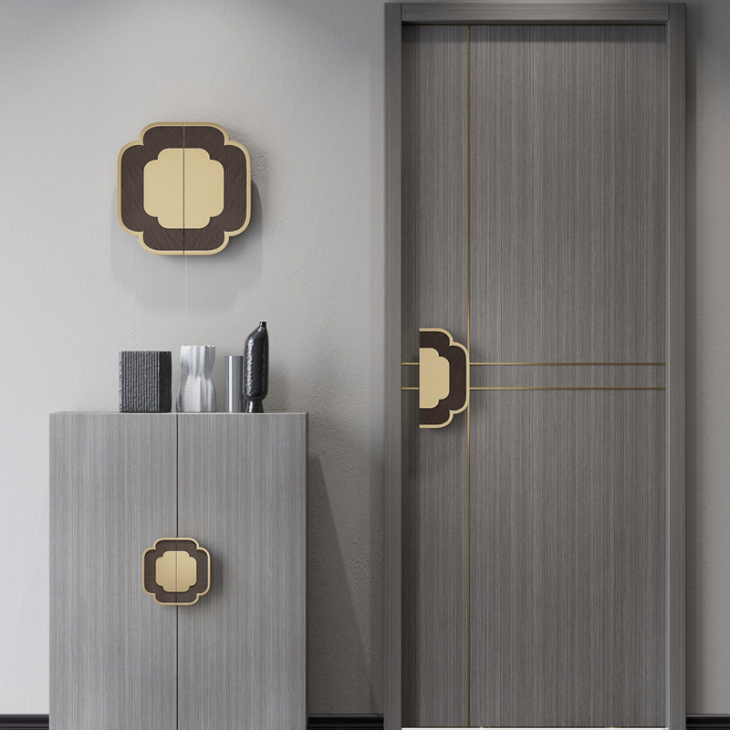 Modern minimalist large door handle full house custom cabinet door handle background wall decoration mural New Chinese large door handle