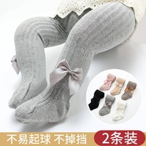 Baby leggings spring and winter cotton padded big pp newborn children wearing one-piece socks baby plus velvet pantyhose