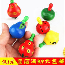 Wood Fruits Tops Children Classic Adults Nostalgic Puzzle Decompression Toy Boys Decompress Childhood Games