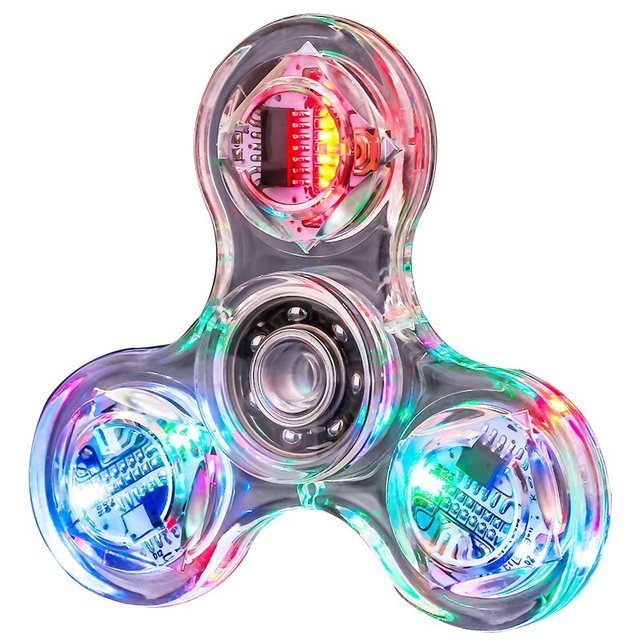 Crystal luminous transparent fingertip spinner colorful flashing fingertip spinner LED with light adult decompression children's toy