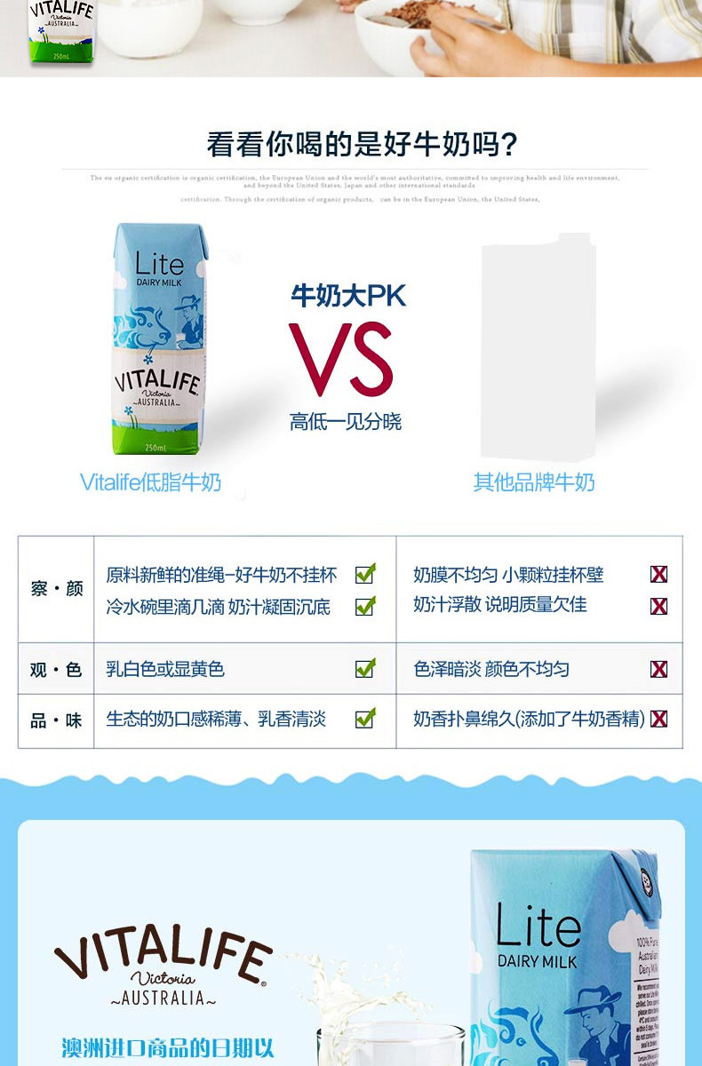 澳大利亚进口 Freedom旗下 低脂高钙纯牛奶 250ml*24盒 图8