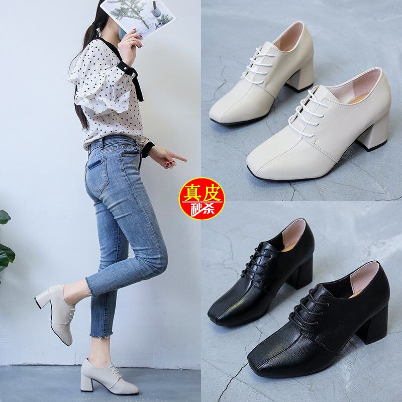 Yerkan 2022 Summer Women Shoes Genuine Leather Square Headgear High Heel Casual Breathable THIN FLAT SOLE SHOES