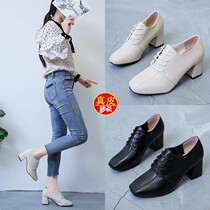 Yerkan 2022 Summer Women Shoes Genuine Leather Square Headgear High Heel Casual Breathable THIN FLAT SOLE SHOES