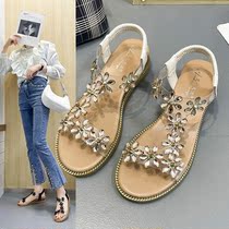 Yercon 2022 Summer New Genuine Leather Sandals Women Casual 100 Hitch Heel Water Drill Flex One Foot Pedal Sandals